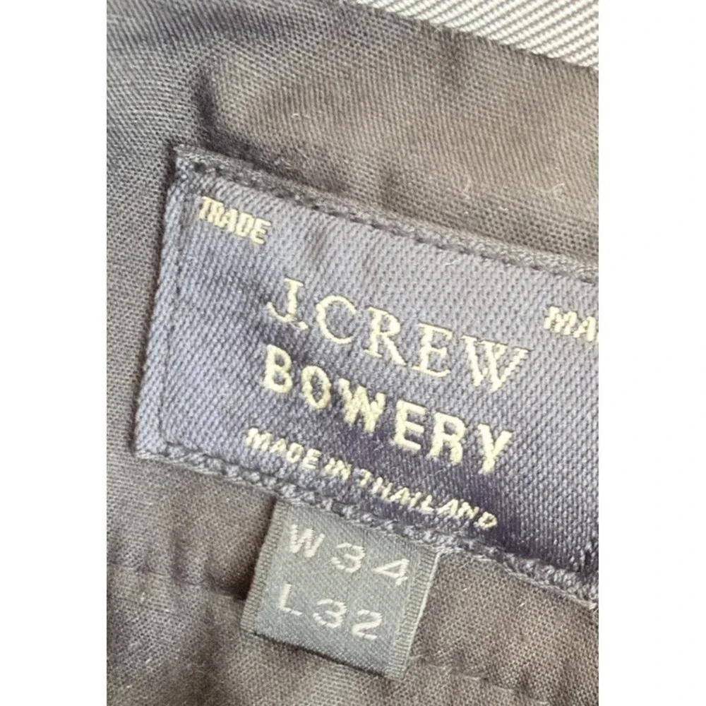 J.Crew Bowery Dress Pants‎ Gray Wool Slim Fit W34 L32 Tailored Flat Front Preppy
